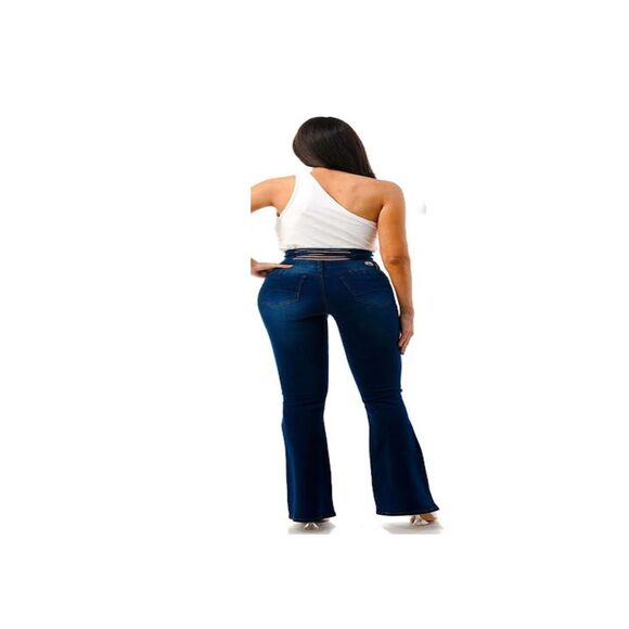 FLARE JEANS STRETCH DENIM SIZE 13 BLUE, WAIST 29 IN, 13-2 CTP1206 SZ13, PUSH UP - Picture 1 of 10